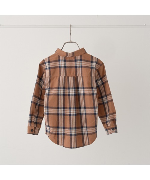 b・ROOM（ビールーム）の「チェックワイドシャツ（シャツ/ブラウス・キッズ・ブルー/キャメル/モスグリーン/オフホワイト・100cm/120cm/150cm/130cm/140cm/110cm）」の7枚目の写真