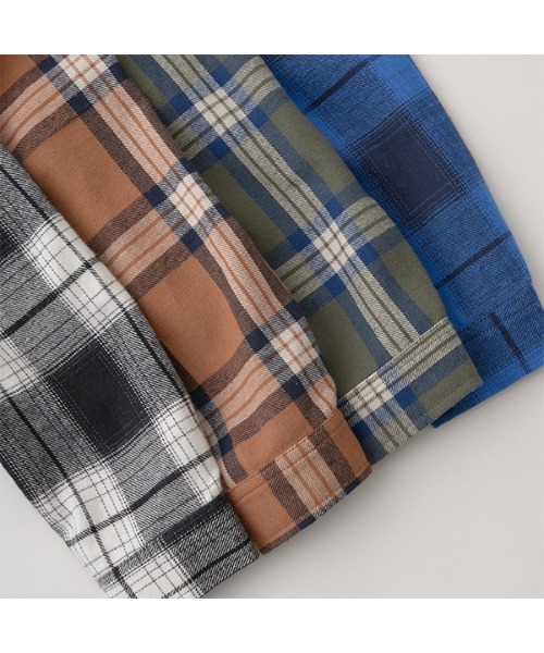 b・ROOM（ビールーム）の「チェックワイドシャツ（シャツ/ブラウス・キッズ・ブルー/キャメル/モスグリーン/オフホワイト・100cm/120cm/150cm/130cm/140cm/110cm）」の9枚目の写真