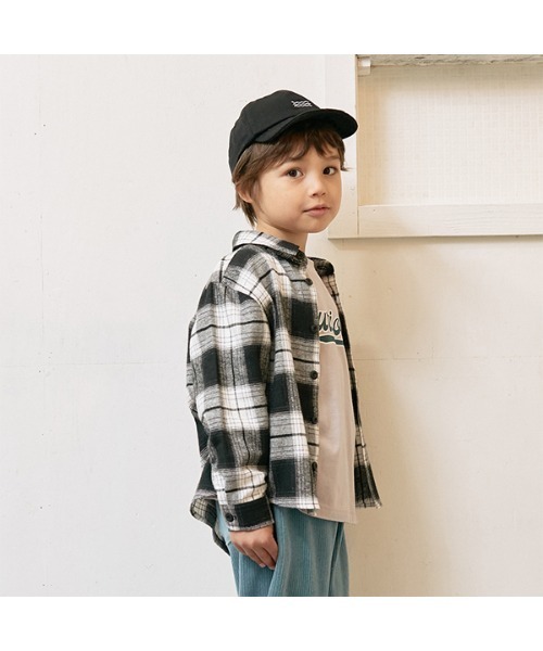 b・ROOM（ビールーム）の「チェックワイドシャツ（シャツ/ブラウス・キッズ・ブルー/キャメル/モスグリーン/オフホワイト・100cm/120cm/150cm/130cm/140cm/110cm）」の11枚目の写真