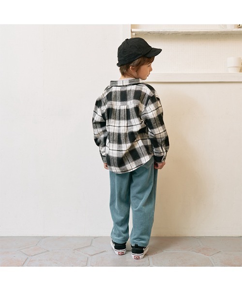b・ROOM（ビールーム）の「チェックワイドシャツ（シャツ/ブラウス・キッズ・ブルー/キャメル/モスグリーン/オフホワイト・100cm/120cm/150cm/130cm/140cm/110cm）」の12枚目の写真