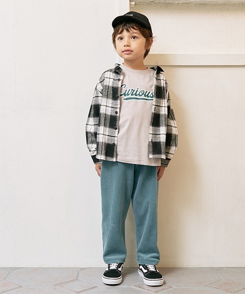 b・ROOM（ビールーム）の「チェックワイドシャツ（シャツ/ブラウス・キッズ・ブルー/キャメル/モスグリーン/オフホワイト・100cm/120cm/150cm/130cm/140cm/110cm）」の22枚目の写真