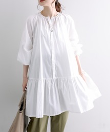 PUAL CE CIN | 【WEB限定】ノーカラーティアードチュニックブラウス(シャツ/ブラウス)