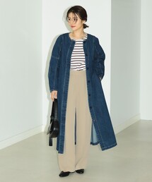 B:MING by BEAMS | B:MING by BEAMS /  袖フォルム リサイクルデニム コート(ノーカラーコート)