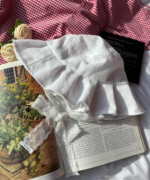 PHILLY（フィリー）の「レースフリルハット（ハット・レディース・ホワイト/ブラック・FREE）」の11枚目の写真