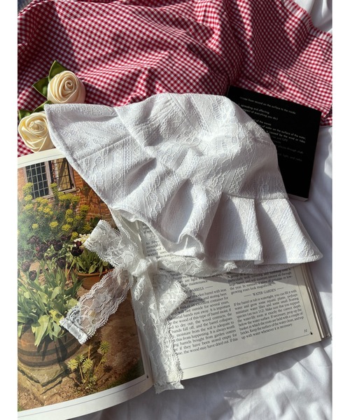 PHILLY（フィリー）の「レースフリルハット（ハット・レディース・ホワイト/ブラック・FREE）」の2枚目の写真