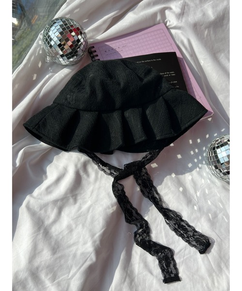 PHILLY（フィリー）の「レースフリルハット（ハット・レディース・ホワイト/ブラック・FREE）」の10枚目の写真