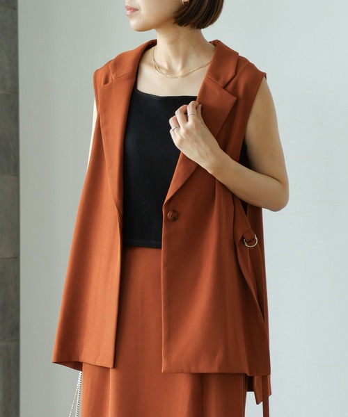 LEPSIM（レプシィム）の「【2点セット】ジレ&スカートSETUP　966964（セットアップ・レディース・オレンジ/ネイビー/ベージュ/グレー・FREE）」の12枚目の写真