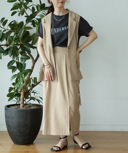 LEPSIM（レプシィム）の「【2点セット】ジレ&スカートSETUP　966964（セットアップ・レディース・オレンジ/ネイビー/ベージュ/グレー・FREE）」の13枚目の写真