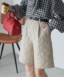 キルティング ワンタックショートパンツ