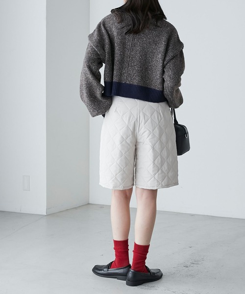 BONLECILL(ボンルシール)の「キルティング ワンタックショートパンツ(その他パンツ・レディース・カーキ/ブラック/ベージュ/アイボリー・L/M)」の11枚目の写真