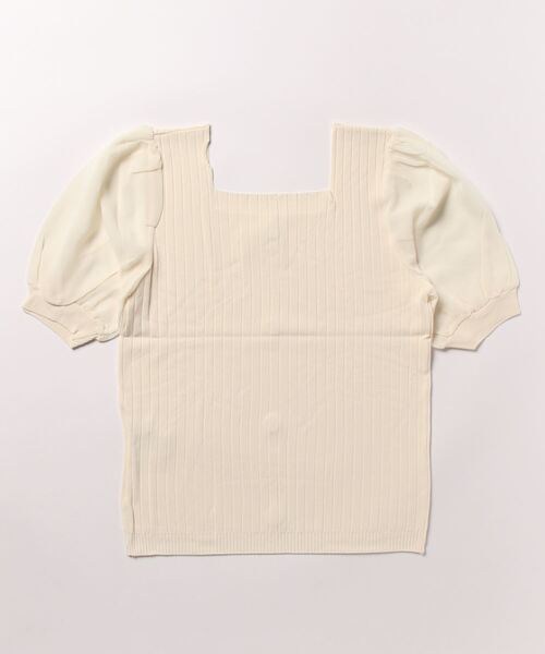 Lilamusant(リラミュゾン)の「★Lilamusant(リラミュゾン)★シアーパフスリーブスクエアネックリブトップス(Tシャツ/カットソー・レディース・ホワイト/ブラック/ピンク/グリーン/アイボリー・FREE)」の16枚目の写真