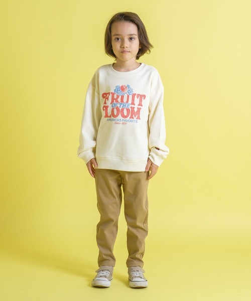 FRUIT OF THE LOOM（フルーツオブザルーム）の「KIDS CVC裏毛スウェットトレーナー / 長袖 / スウェット / 前面 / ロゴ / プリント / カジュアル / ユニセックス（スウェット・キッズ・ホワイト/レッド/グリーン・S/L/M）」の10枚目の写真