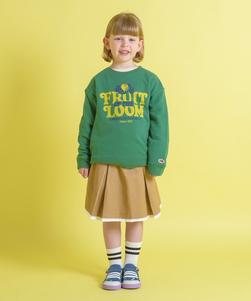 FRUIT OF THE LOOM（フルーツオブザルーム）の「KIDS CVC裏毛スウェットトレーナー / 長袖 / スウェット / 前面 / ロゴ / プリント / カジュアル / ユニセックス（スウェット・キッズ・ホワイト/レッド/グリーン・S/L/M）」の13枚目の写真