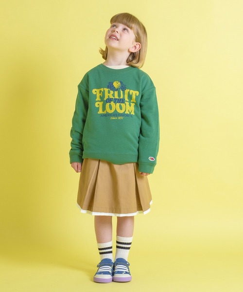 FRUIT OF THE LOOM（フルーツオブザルーム）の「KIDS CVC裏毛スウェットトレーナー / 長袖 / スウェット / 前面 / ロゴ / プリント / カジュアル / ユニセックス（スウェット・キッズ・ホワイト/レッド/グリーン・S/L/M）」の14枚目の写真