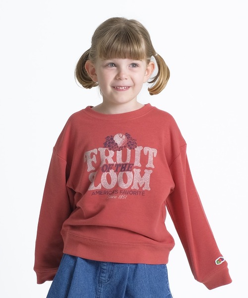 FRUIT OF THE LOOM（フルーツオブザルーム）の「KIDS CVC裏毛スウェットトレーナー / 長袖 / スウェット / 前面 / ロゴ / プリント / カジュアル / ユニセックス（スウェット・キッズ・ホワイト/レッド/グリーン・S/L/M）」の20枚目の写真