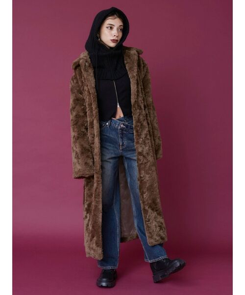 EVRIS（エヴリス）の「ジップタートルリブニットトップス（ニット/セーター・レディース・オレンジ/ホワイト/ブラック/ブルー・FREE）」の9枚目の写真