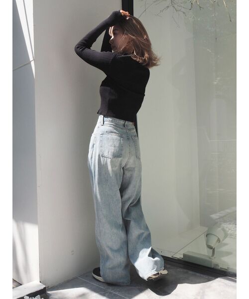 EVRIS（エヴリス）の「ジップタートルリブニットトップス（ニット/セーター・レディース・オレンジ/ホワイト/ブラック/ブルー・FREE）」の18枚目の写真