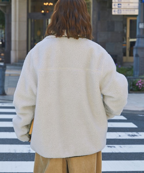 配色デザインハイネックボアブルゾン MONO-MART LADY'S│MONO-MART