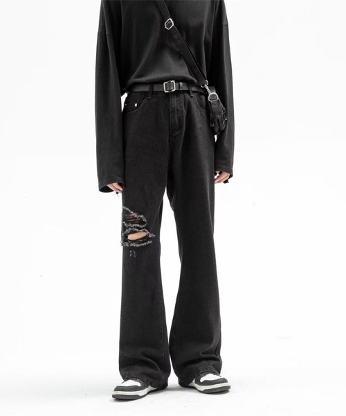 MGV(エムジーヴィー)の「フレアダメージデニム(デニムパンツ・メンズ・ブルー/ブラック・X-LARGE/LARGE/MEDIUM)」の1枚目の写真