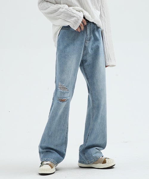 MGV(エムジーヴィー)の「フレアダメージデニム(デニムパンツ・メンズ・ブルー/ブラック・X-LARGE/LARGE/MEDIUM)」の14枚目の写真
