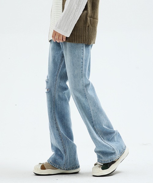 MGV(エムジーヴィー)の「フレアダメージデニム(デニムパンツ・メンズ・ブルー/ブラック・X-LARGE/LARGE/MEDIUM)」の16枚目の写真