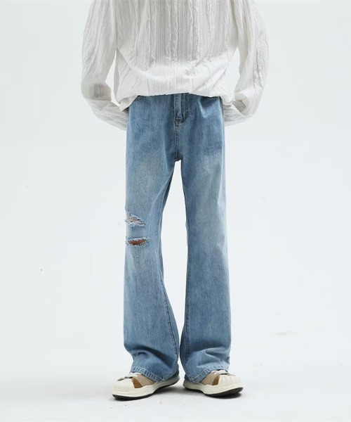 MGV(エムジーヴィー)の「フレアダメージデニム(デニムパンツ・メンズ・ブルー/ブラック・X-LARGE/LARGE/MEDIUM)」の18枚目の写真
