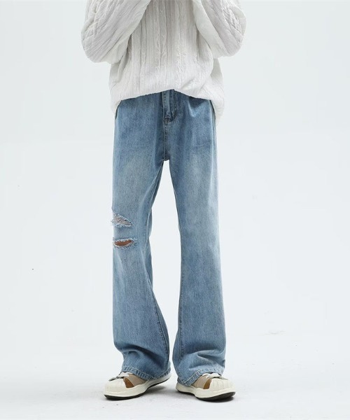 MGV(エムジーヴィー)の「フレアダメージデニム(デニムパンツ・メンズ・ブルー/ブラック・X-LARGE/LARGE/MEDIUM)」の19枚目の写真