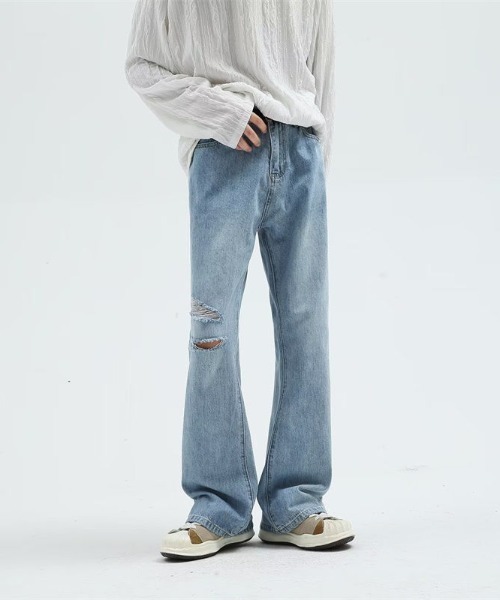 MGV(エムジーヴィー)の「フレアダメージデニム(デニムパンツ・メンズ・ブルー/ブラック・X-LARGE/LARGE/MEDIUM)」の21枚目の写真