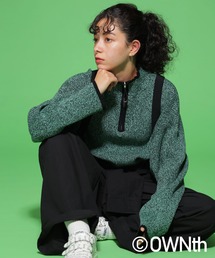 OWNth | ハーフジップリブニットプルオーバー(ニット/セーター)