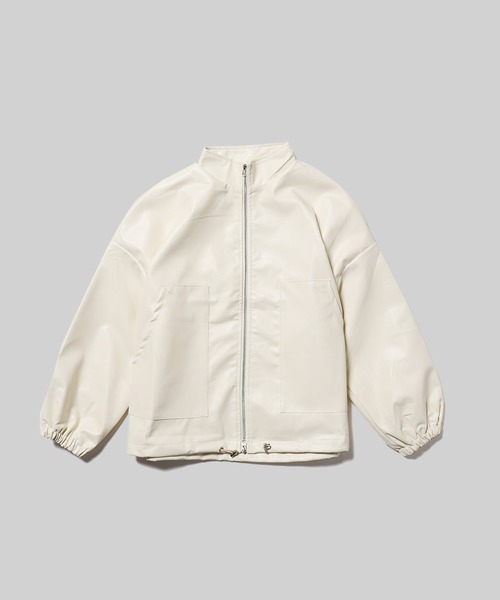 ROOPTOKYO(ループトウキョウ)の「Stand collar Leather blouson / スタンドカラー フェイクレザーブルゾン バルーンスリーブ(ブルゾン・レディース・アイボリー/ブラック・FREE)」の11枚目の写真