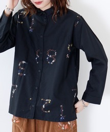 EMAGO 総柄刺繍シャツ