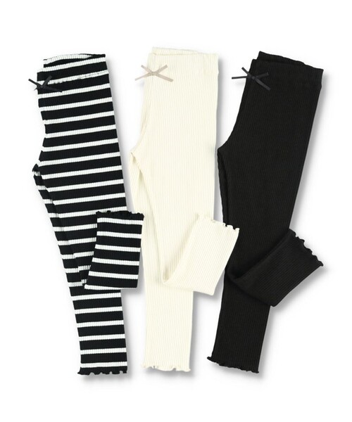 BRANSHES（ブランシェス）の「ストレッチテレコレギンス（レギンス/スパッツ・キッズ・その他/アイボリー/ブラック・100/90/150/120/110/140/130）」の4枚目の写真