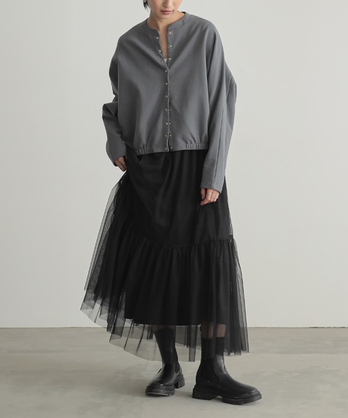 ダンボールスナップボタンカーディガン【サスティナブル