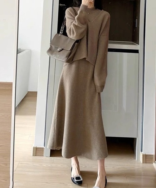 AMAJI（アマジ）の「アンサンブルプルオーバー×ワンピース（アンサンブル・レディース・ホワイト/ベージュ・MEDIUM/LARGE/X-LARGE）」の3枚目の写真