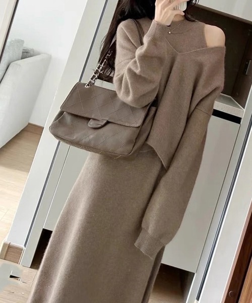 AMAJI（アマジ）の「アンサンブルプルオーバー×ワンピース（アンサンブル・レディース・ホワイト/ベージュ・MEDIUM/LARGE/X-LARGE）」の6枚目の写真