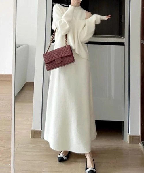 AMAJI（アマジ）の「アンサンブルプルオーバー×ワンピース（アンサンブル・レディース・ホワイト/ベージュ・MEDIUM/LARGE/X-LARGE）」の9枚目の写真