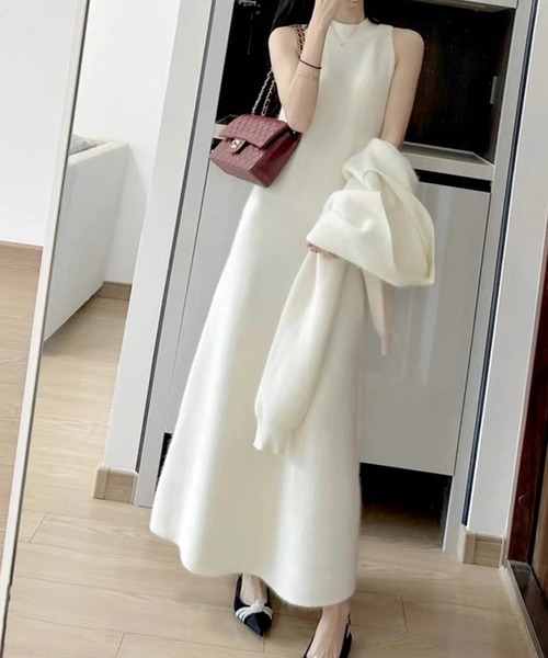 AMAJI（アマジ）の「アンサンブルプルオーバー×ワンピース（アンサンブル・レディース・ホワイト/ベージュ・MEDIUM/LARGE/X-LARGE）」の10枚目の写真