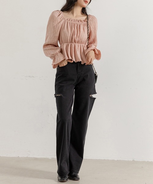 DAY CLOSET（デイ クローゼット）の「レディース 長袖2WAYシボ