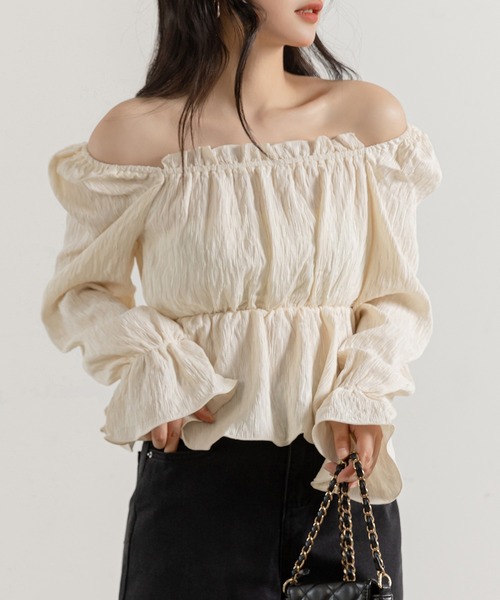 新品未使用★半額以下★cen.オフショルブラウスwhite セール☆3490円→990円 2wayオフショルダーブラウス レディース メール