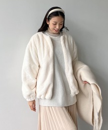 AS KNOW AS plus | ☆フェイクファーノーカラーブルゾン(ブルゾン)