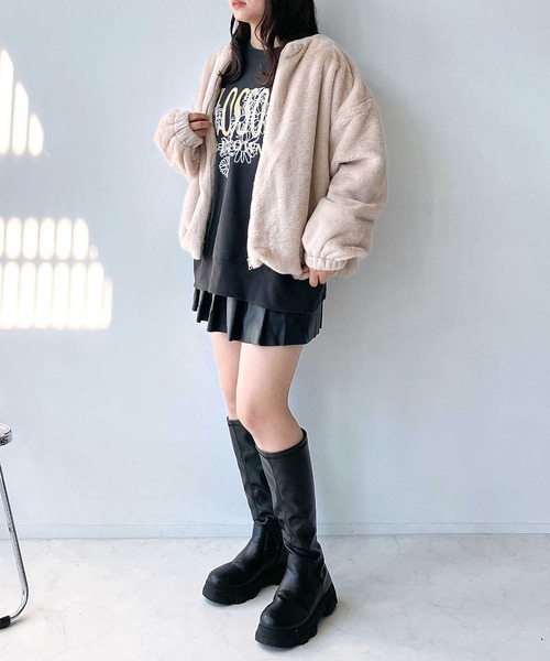 セール】☆フェイクファーノーカラーブルゾン（ブルゾン）｜AS KNOW AS