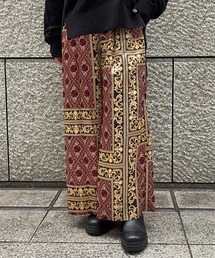 スカーフプリントワイドパンツ