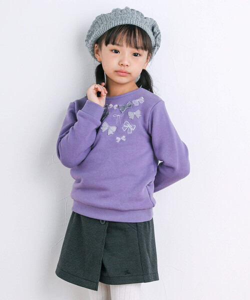 BeBe（ベベ）の「ベア裏毛リボントレーナー(80~150cm)（スウェット・キッズ・ブルー/パープル・120cm/110cm/150cm/140cm/100cm/130cm/90cm/80ｃｍ）」の18枚目の写真