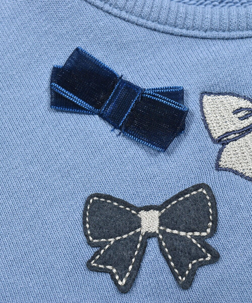 BeBe（ベベ）の「ベア裏毛リボントレーナー(80~150cm)（スウェット・キッズ・ブルー/パープル・120cm/110cm/150cm/140cm/100cm/130cm/90cm/80ｃｍ）」の13枚目の写真