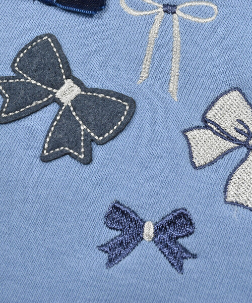 BeBe（ベベ）の「ベア裏毛リボントレーナー(80~150cm)（スウェット・キッズ・ブルー/パープル・120cm/110cm/150cm/140cm/100cm/130cm/90cm/80ｃｍ）」の14枚目の写真