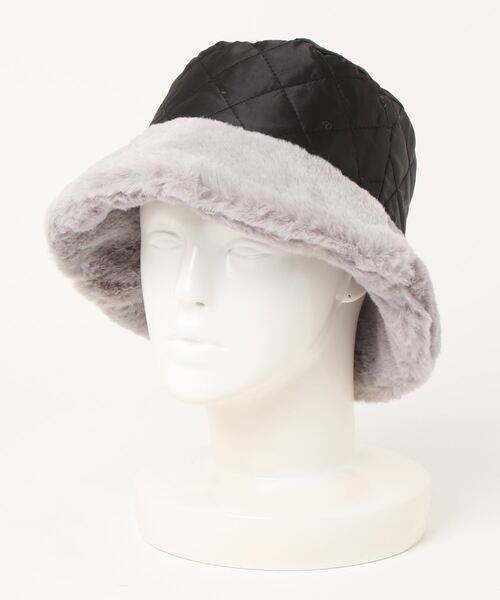 TONE SELECT GOODS（トーンセレクトグッズ）の「【float】リバーシブル フェイクファー キルティング バケットハット（ハット・レディース・アッシュブラウン/オフホワイト/ライトグレー/アイボリー/ブラック/ライトブラウン/ワインレッド/ベージュ・FREE）」の13枚目の写真