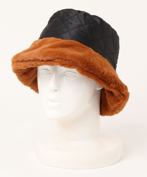 TONE SELECT GOODS（トーンセレクトグッズ）の「【float】リバーシブル フェイクファー キルティング バケットハット（ハット・レディース・アッシュブラウン/オフホワイト/ライトグレー/アイボリー/ブラック/ライトブラウン/ワインレッド/ベージュ・FREE）」の12枚目の写真