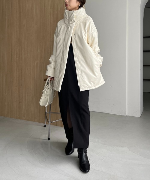 CAPRICIEUX LE'MAGE（カプリシューレマージュ）の「エコレザー中綿ダウンコート（ダウンジャケット/コート・レディース・グリーン系その他/ホワイト・FREE）」の10枚目の写真