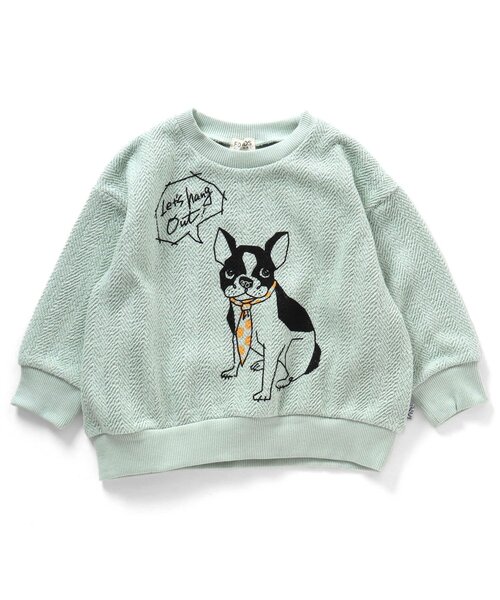 F.O.KIDS(エフオーキッズ)の「DOGモチーフトレーナー(スウェット・キッズ・ブラック/アイボリー/ミント/グレー・140/80/90/120/100/130/110)」の4枚目の写真