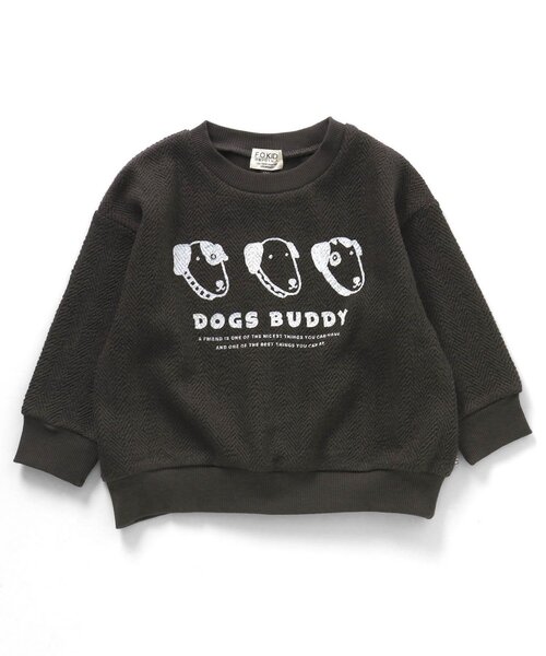 F.O.KIDS(エフオーキッズ)の「DOGモチーフトレーナー(スウェット・キッズ・ブラック/アイボリー/ミント/グレー・140/80/90/120/100/130/110)」の3枚目の写真